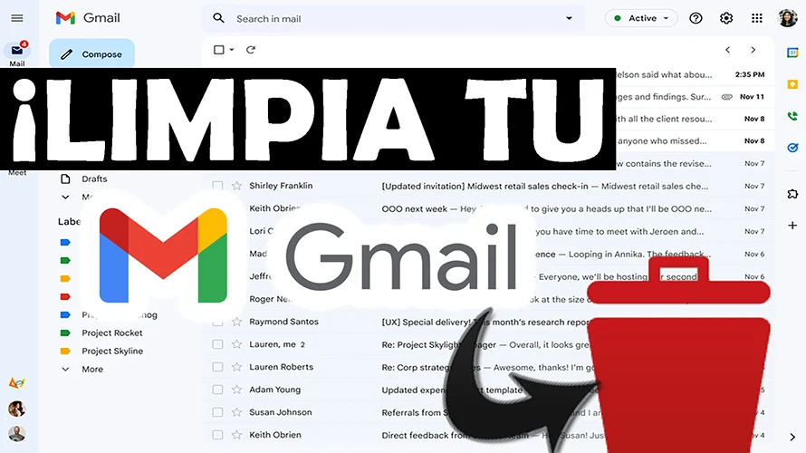 Elimina todos tus correos de Gmail en pocos pasos